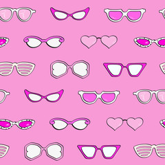 Seamless pattern, women fashion sunglasses