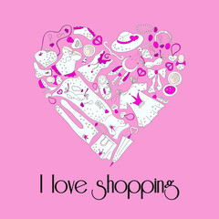 heart from stylish hand drawn women items