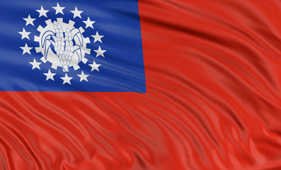 3D flag of Myanmar