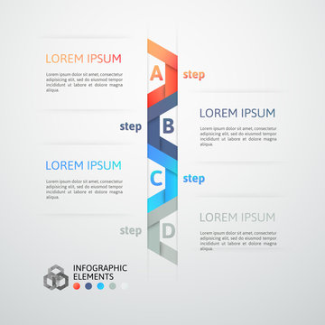 Modern business step origami style options banner