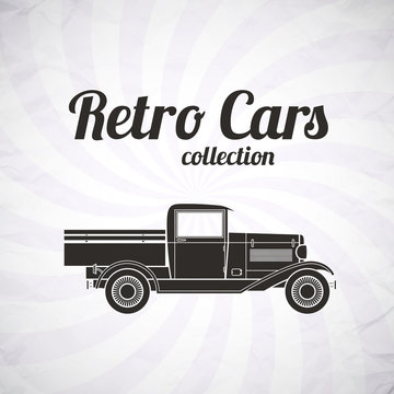 Retro pickup, truck car, vintage collection