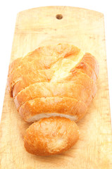 roll and kitchen board on a white background