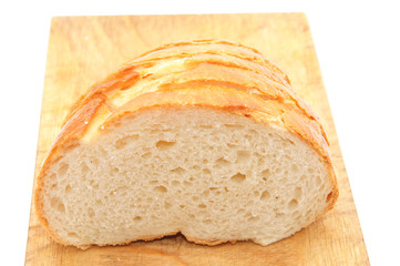 roll and kitchen board on a white background