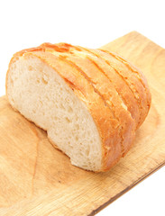 roll and kitchen board on a white background