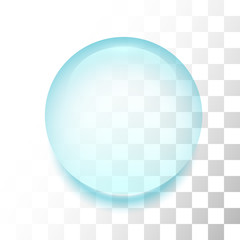 Transparent drop with shadow and reflection