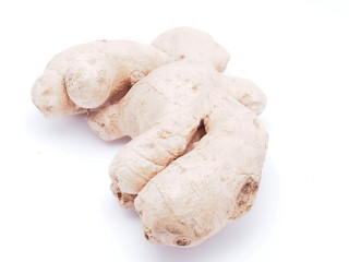 ginger root on white background