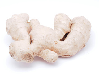 ginger root on white background