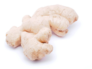 ginger root on white background