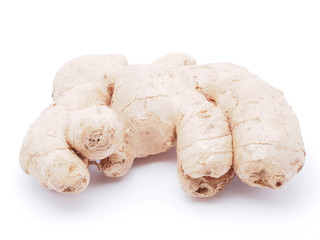 ginger root on white background
