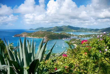 Fototapeten Falmouth bay - View from Shirley Heigths, Antigua © XtravaganT