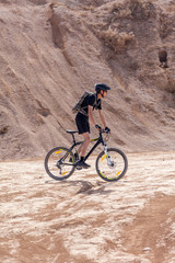 Fototapeta na wymiar racer bike desert area