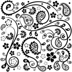 Floral ornament with turkish (indian) cucumbers