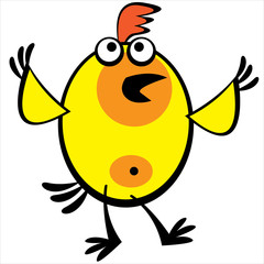 one chicken isolated on white background