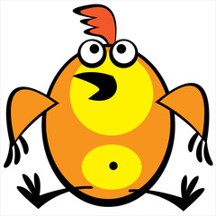 one chicken isolated on white background