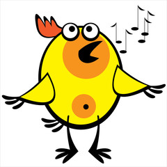 one chicken isolated on white background