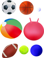 Set of sport balls - obrazy, fototapety, plakaty