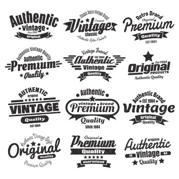 12 Vintage Insignias Or Labels