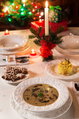 Christmas mushroom soup
