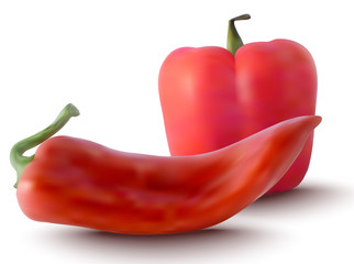 realistic red peppers