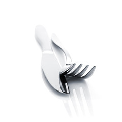 Silverware or flatware set of fork and knife