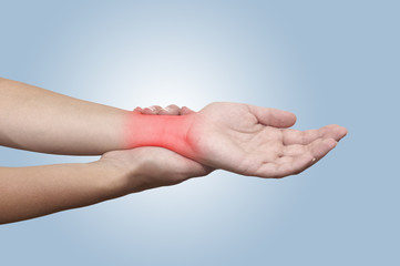 Acute pain in a woman wrist