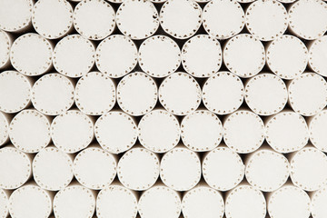 Naklejka premium abstract background of white filters of cigarettes