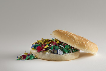 Fast food bread and pins: junk food is a bad choice