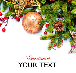 Christmas Holiday Decorations Isolated on White Background