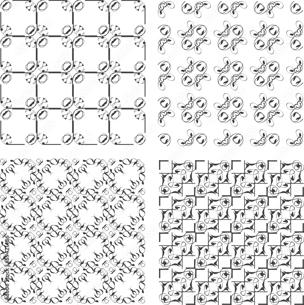 Poster seamless patterns set