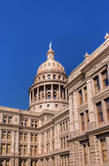 Fototapeta na wymiar Vertical Texas State Capitol Building