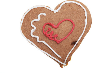 Gingerbread heart Christmas cookie.