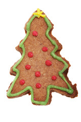 Gingerbread tree Christmas cookie.