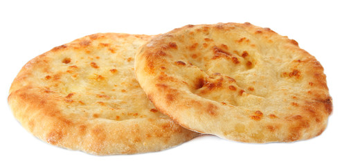 Pita breads isolated on white
