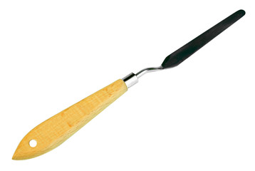 Painting palette knife isolated on a white