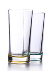 Empty glasses, isolated on white