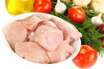 Raw turkey meat close up