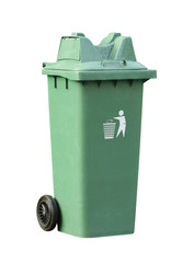 Recycle bin (with clipping path) isolated on white background