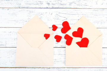Beautiful old envelopes with decorative hearts