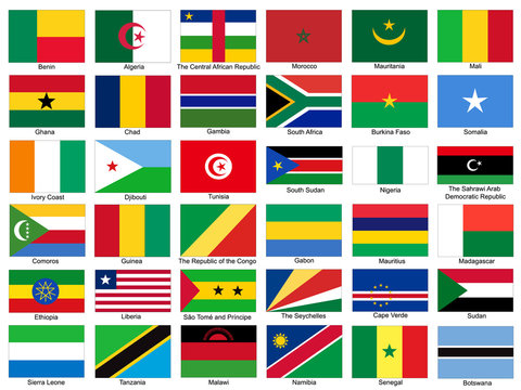 Africa Flags Vector Set