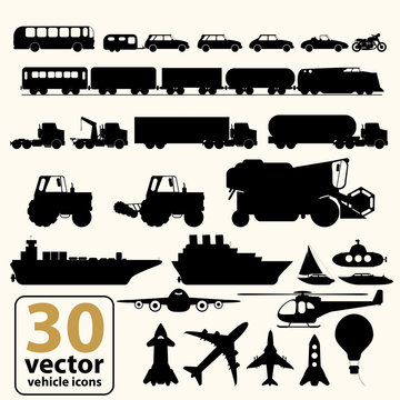 Set of transport icons