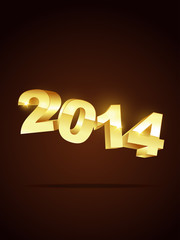 golden 3d style new year
