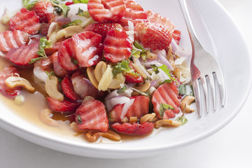 Close up strawberry salad