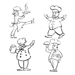 chef sketch collection  cartoon vector  illustration