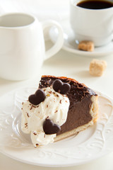 Chocolate Cheesecake with three kinds of chocolate.