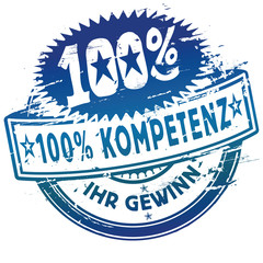 Obraz premium Stempel 100% Kompetenz