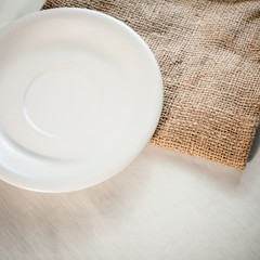 silverware and rustic plate