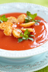 tomato soup in a bowl