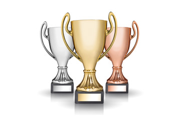 photo of  trophies isolated on white