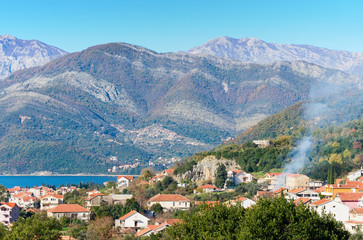 Fototapeta na wymiar Tivat city. Montenegro. Winter