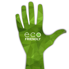 Hand eco symbol